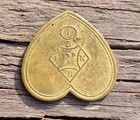 1838-1863 Civil War Ht Brass Full Suit High Trumping Heart Whist Token Card Coin