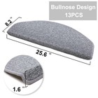 Qingbei Rina Bullnose Carpet Stair Treads Non Slip 13 Pcs  8 7x26 Grey Grey-13