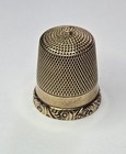 Vtg 10k Gold Tested Thimble Size 12 Sewing Decorative Swirl Border 3 7 Grams