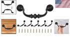 6 Pack Vintage Antique Black Drawer Pulls - 5 5  Hole Center  Easy Install