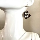 Vintage Copper Brass Earrings Brutalist Modernist Sculptural Mcm Artisan