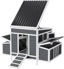 54  Wooden Large Chicken Coop W  6 Nesting Boxes Hen House Outdoor Chicken Cage