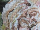 Lovely Aubusson Style Big Pink-ish Cabbage Rose Needlepoint Pillow Nwot Handmade