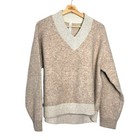 Lululemon Alpaca Wool-blend V-neck Sweater Heathered White Opal