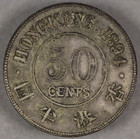 1894 Hong Kong Silver 50 Cents