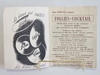 Vtg Folies Bergere Cocktail Program Booklet French Cabaret Music Hall Ww2 Era