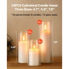 Uimoso Set Of 24 Pillar Candles With Glass Vases  2 6 x4 7  5 9  7 9 