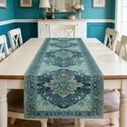 Boho Floral Pattern Summer Table Runner 72 Inches Long Teal And Blue Runners For