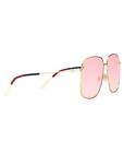 New Gucci Pink Metal Rose Gold Oversized Women s Sunglasses Gg0394s-004