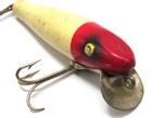 Paw Paw Baby Pike Minnow Vintage Tack Eye Wood Fishing Lure  White Red Head