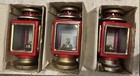 Lot Of 3  1960s Red   Goldtone Metal Carriage Lamp Lantern Oil Lights W boxes