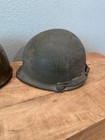Original Wwii U s  M1 Front Seam Swivel Bale Helmet W  Liner   Chinstrap
