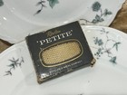 Vtg Revlon Petite Love Pat Pressed Powder Gold Metal Diamond Compact Misty Rose