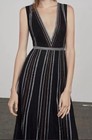 Black Lace Overlay Striped Bcbg  Maxazria Maxi Dress