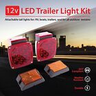Rear Led Submersible Trailer Tail Lights Kit Boat Truck Round Waterproof 25 wire