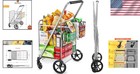 Heavy Duty Metal Utility Cart - Foldable With Rear Basket