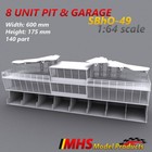 Slotcar Scenery Building 8 Unit Pit   Garage 1 64 Afx tyco
