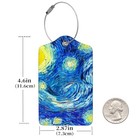 2 Pcs Luggage Tags For Suitcase  Cute Unique Pu Leather Travel Bag Starry Sky