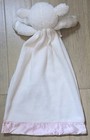 Dakin Lamb Lovey Security Blanket Cream Fleece   Baby Pink Plush Satin Heart 22   