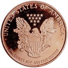 1 Oz  Highland Mint Copper Round  999 Fine - Walking Liberty
