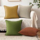 Throw Pillow Covers 18x18 Inch Set Of 4 Neutral Soft Chenille Decorative Solid 