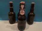 Set  Of 4 Vintage Amber Brown Grolsch Lager Beer Bottles