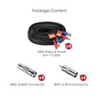 Zosi 4pcs 100ft All-in-one Bnc Video Power Cable For Security Camera Dvr System