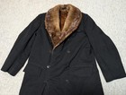 Vintage Wwi Antique 1910s-20s Military Coat Fur Lined Beaver 42 Double Breasted