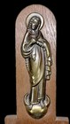 8    Wood Font Holy Water Virgin Mary Vtg European
