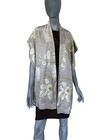 Carine Gilson  Belgium 100  Silk Satin Short Sleeved Kimono With Obi Sz Medium