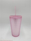 Starbucks 2024 Matte Light Pink Chain Link Soft Touch Grande Tumbler Cup 16 Oz