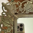 Vtg Gold Leaf Filigree Mirror Rectangle Footed Vanity Cosmetic Perfume Tray 13x9