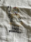 Set 3 Vintage Flour Sack Embroidered Tea Towels  Breakfast Lunch Dinner  18 x28 