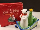 Jan Pashley Polar Bear A Winters Joy Santa Salt  pepper Shakers New In Box