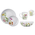 Dinnerset 16-piece Dinnerware Set  White  Botanical Butterflies