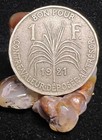 1921 French Guadeloupe 1 Franc Coin 1921 Km  46 France Colony