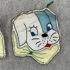 Vtg Lightweight Potholders Vintage Cat Dog Embroidered Handmade Decor