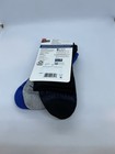 New 3 Pair Pack Mens Hanes Quick Dry Mid Crew Socks Large 6-12 Blue Grey Black