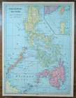 Vintage 1906 Philippines Map 11 x14  Old Antique Original Palawan Negros Luzon