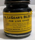Vintage Jar Bottle Dr  Legear s Livestock Blister St Louis Mo