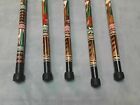 Hand Carved Painted Wooden Mexican Walking Cane Stick Staff Aztec W Rubber Tip