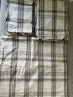 Pottery Barn Teen Walker Plaid Sheet Set Flagstone Gray  Haze White - Queen