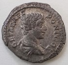 Ancient Roman Geta Silver Denarius Pontif Cos Altar Reverse Ad 198-209