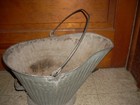 Vintage Reeves Galvanized Steel Scuttle Coal Ash Bucket With Handle 
