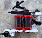 White Blood Splatter Jensen Shader Tattoo Machine Candy Red Hearts Handmade Usa