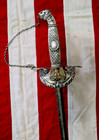 American Revolutionary War Silver Hilt Lion Headsmall Sword W Gold Eagle Guard