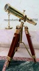 10   Nautical Table Top Master Scope Brass Spyglass With Wooden Tripod Stand