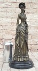 Vintage Victorian Maiden 100  Solid Bronze Marble Statue Sculpture Art