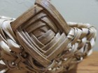 Vintage Small 6  Split Buttocks Primitive Egg Gathering Basket Woven Handle