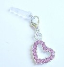 Heart Cell Phone Charm Pink Anti Dust Plug Cover Ear Cap Jack C87